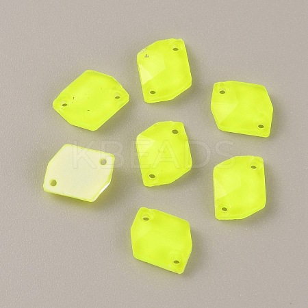 36Pcs Fluorescence Glass Connector Charms GLAA-WH0035-13C-1