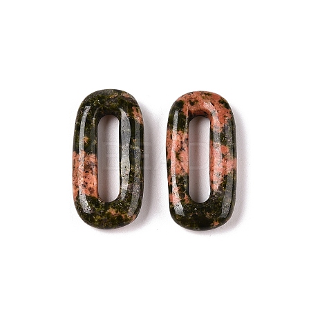Natural Unakite Oval Pendants G-N342-105M-1