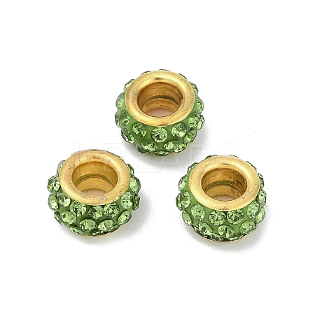 Alloy Rhinestone Clay Pave Beads ALRI-D300-04G-15-1