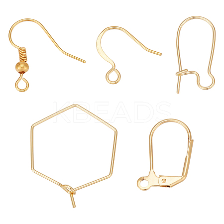 Brass Earring Hooks & Leverback Earring Findings KK-ME0002-48-1
