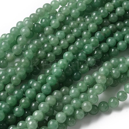 Natural Green Aventurine Round Beads Strands G-S150-8mm-1-1