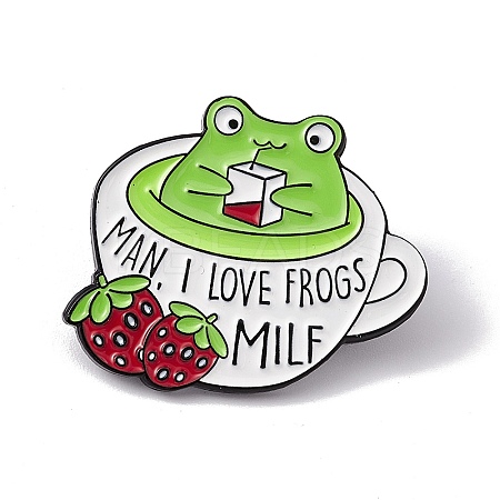 Cartoon Frog Enamel Pin JEWB-A005-20-01-1