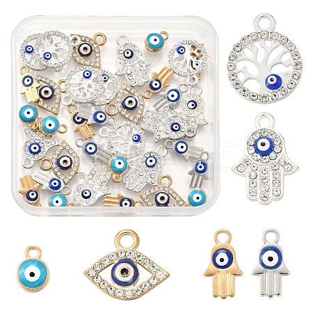 36Pcs 6 Styles Alloy Charms ENAM-FS0002-38-1