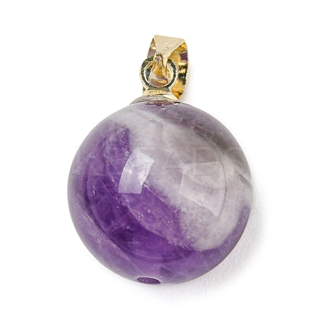 Natural Amethyst Sphere Pendants G-D094-06B-1
