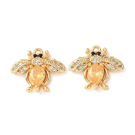 Brass Micro Pave Cubic Zirconia Pendants KK-A284-16G-03-1