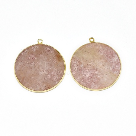 Natural Strawberry Quartz Pendants G-E526-10A-1