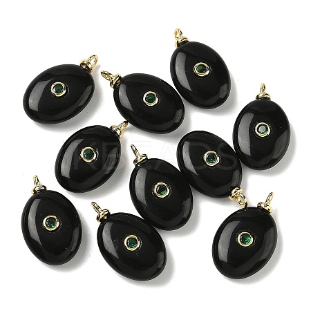 Natural Black Onyx Pendants G-H328-07G-B16-1