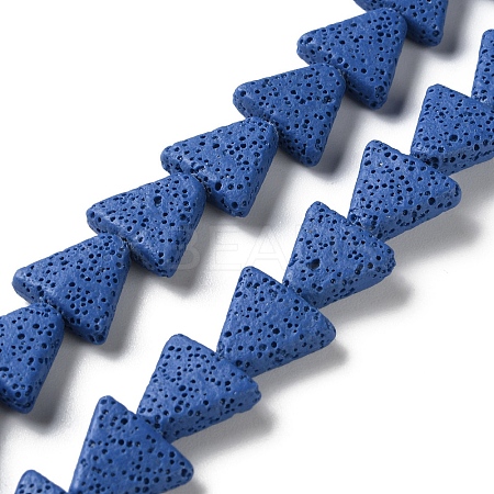Triangle Dyed Natural Lava Rock Beads Strands G-O126-04A-03-1