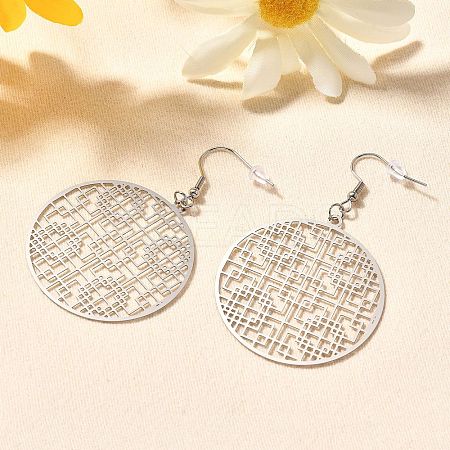 304 Stainless Steel Dangle Earrings EJEW-R015-01P-02-1