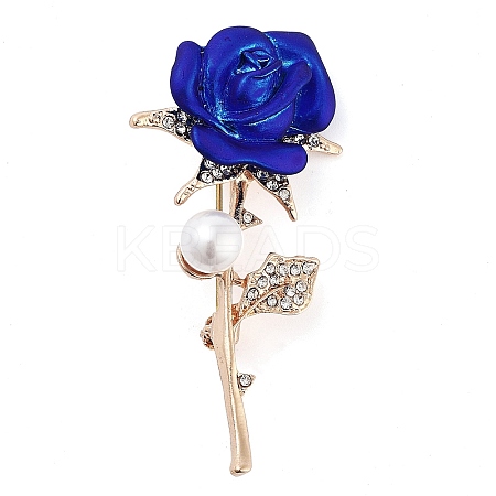 Valentine's Day Rose Zinc Alloy Crystal Rhinestone Brooches LS-JEWB-I031-02A-1