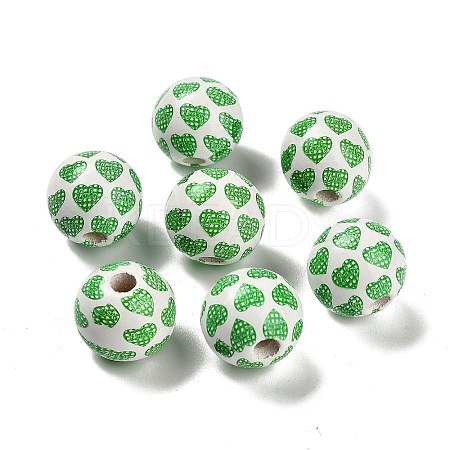 St. Patrick's Day Series Printed Schima Wood European Beads WOOD-V002-01J-1