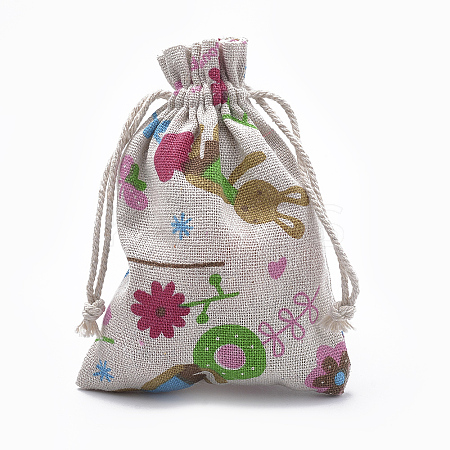 Polycotton(Polyester Cotton) Packing Pouches Drawstring Bags LS-ABAG-T006-A03-1
