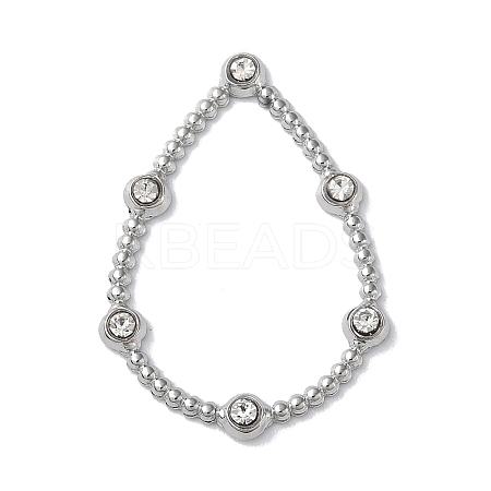 Stainless Steel Color 304 Stainless Steel Rhinestonet Pendants STAS-Q312-02C-P-1