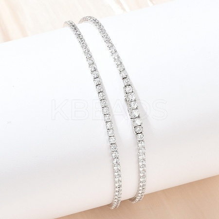 925 Sterling Silver Pave Crystal Cubic Zirconia Tennis Necklaces for Women NJEW-C096-01A-P02-1