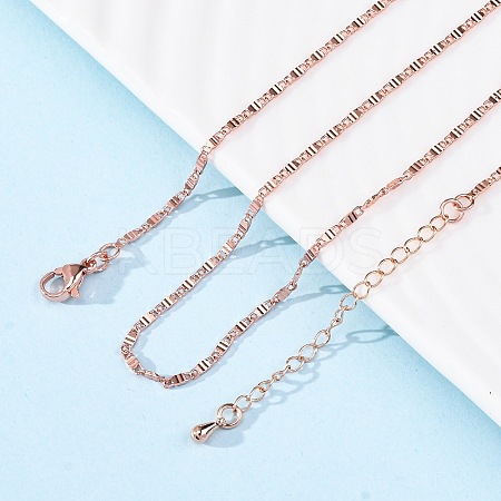 Brass Oval Link Chain Necklaces for Women NJEW-D302-10RG-1