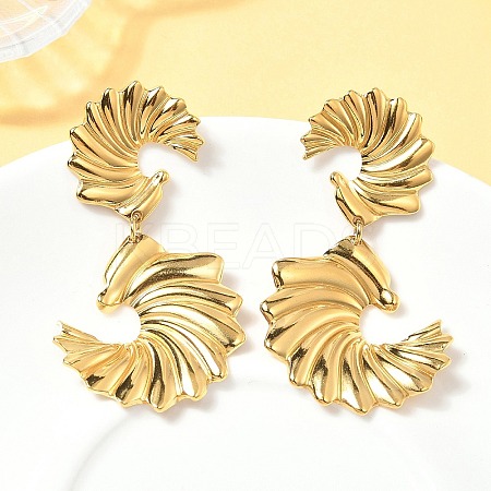 304 Stainless Steel Dangle Stud Earrings EJEW-H159-02G-1