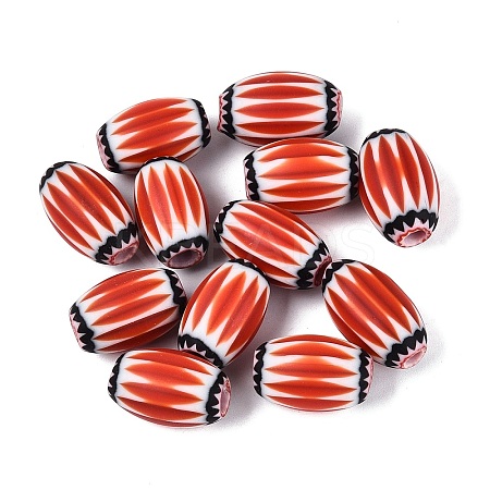 Handmade Millefiori Glass Barrel Beads LA-N002-15A-1