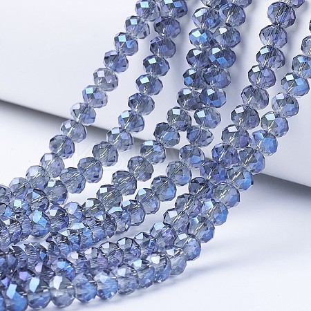 Electroplate Transparent Glass Beads Strands EGLA-A034-T2mm-Y04-1