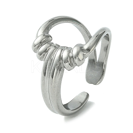 Non-Tarnish 304 Stainless Steel Open Cuff Ring RJEW-L110-029P-1