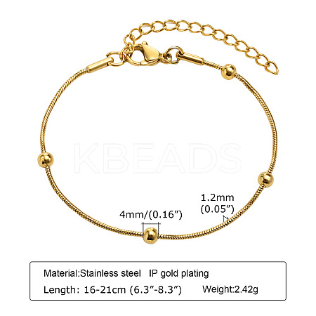 304 Stainless Steel Satellite Chains  Bracelets for Women FS-WGD0AED-05-1