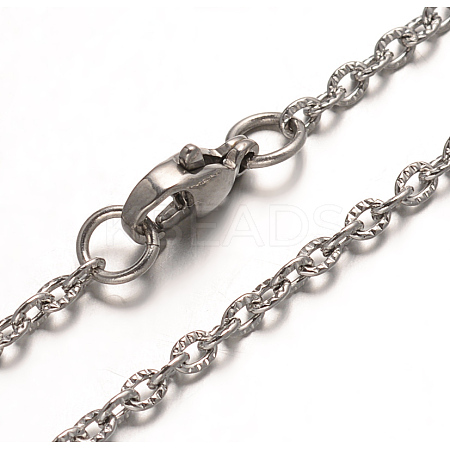 304 Stainless Steel Cable Chain Necklaces NJEW-G310-01P-1