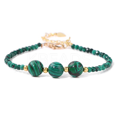 Round Synthetic Malachite Beaded Bracelets ZS3051-1-1