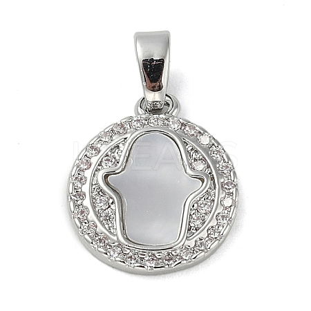 Brass Micro Pave Cubic Zirconia Pendants KK-U045-07P-1