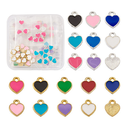170Pcs 17 Colors Zinc Alloy Enamel Charms ENAM-CW0001-08-1