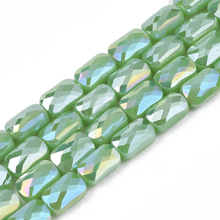 Electroplate Opaque Solid Color Glass Beads Strands EGLA-N002-25-A03-1