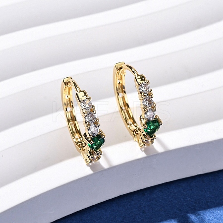 Brass Micro Pave Cubic Zirconia Teardrop Hoop Earrings EJEW-S280-05G-1