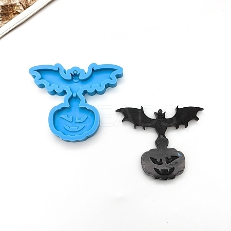 Bat with Pumpkin Jack-O'-Lantern DIY Pendant Silicone Molds SIMO-H004-12-1