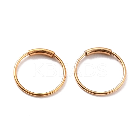 Ion Plating(IP) 304 Stainless Steel Hoop Earrings STAS-Z037-02G-1