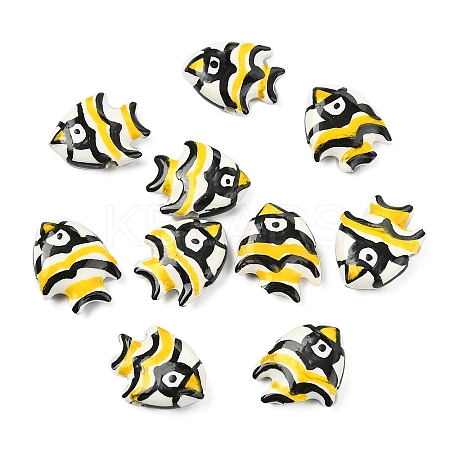 10Pcs Handmade Porcelain Beads PORC-YW0001-24G-1