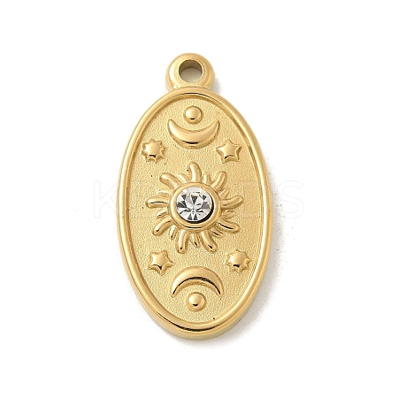 304 Stainless Steel Rhinestone Pendants STAS-I322-46G-1