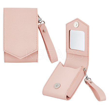 PU Leather Lipstick Storage Bags with Mirror AJEW-WH0248-539-1