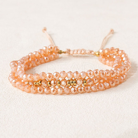 Bohemian Style Glass Beaded Braided Bead Bracelets IT8808-4-1