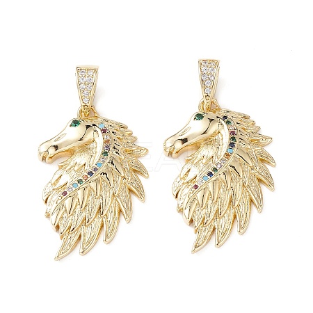 Brass Micro Pave Cubic Zirconia Pendants KK-M240-08A-1