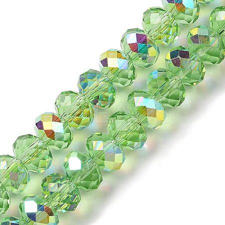 AB Color Plated Transparent Electroplate Beads Strands EGLA-H104-06J-1