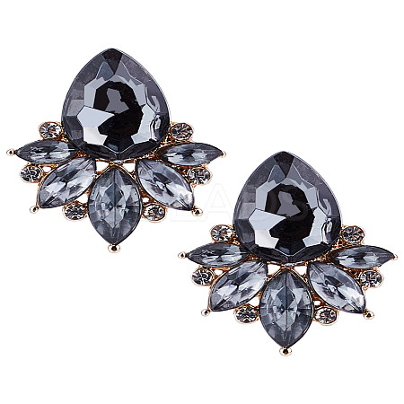 2 Pairs Rhinestone Teardrop Stud Earrings EJEW-LP0001-22A-1
