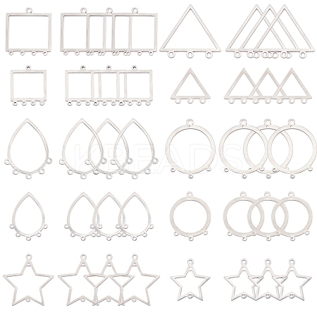 40Pcs 10 Styles 304 Stainless Steel Chandelier Components Links STAS-SC0002-86-1