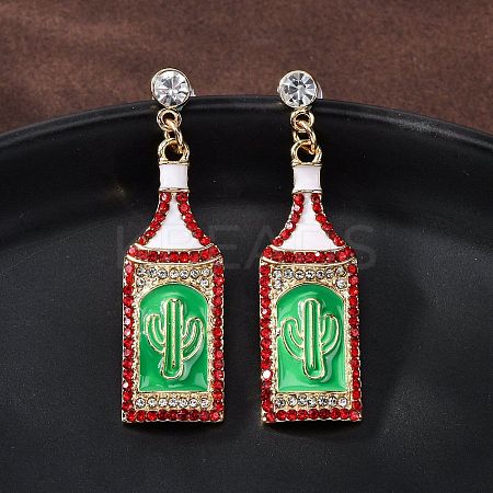 Zinc Alloy Enamel Stud Earrings EJEW-Z088-03G-02-1
