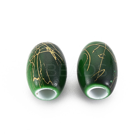 Baking Paint Opaque European Acrylic Beads MACR-S308-15A-1