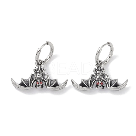 316 Surgical Stainless Steel Micro Pave Cubic Zirconia Hoop Earrings EJEW-P274-02AS-1
