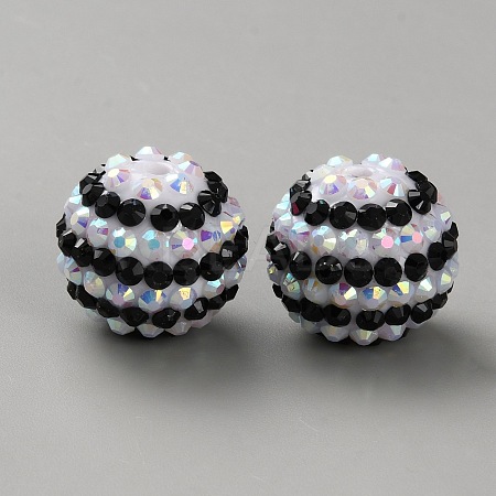Resin Rhinestone Beads RB-WH0003-08N-1