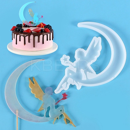 Fairy & Moon Shape Food Grade Silhouette Silicone Lollipop Molds LS-DIY-D069-05-1