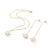 Dog Paw Prints Pendant Necklace & Dangle Earrings Jewelry Sets SJEW-JS01059-2