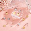 40Pcs 2 Colors 201 Stainless Steel Flat Round Stud Earring Findings STAS-UN0060-71-4