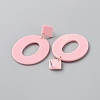 Acrylic Hollow Oval Dangle Stud Earrings with Steel Iron Pins for Women EJEW-WH0047-74E-2