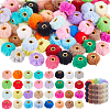 128Pcs 32 Colors Imitation Rabbit Hair European Beads FIND-PH0027-66-1