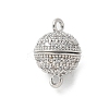 Brass Micro Pave Cubic Zirconia Magnetic Clasps KK-U052-03P-1